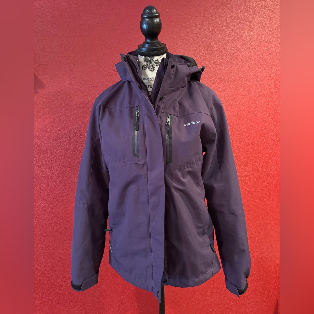 Outdoor Sport Women’s Winter Coat-Purple, Inner fleece jacket also